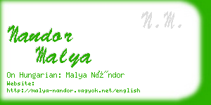 nandor malya business card